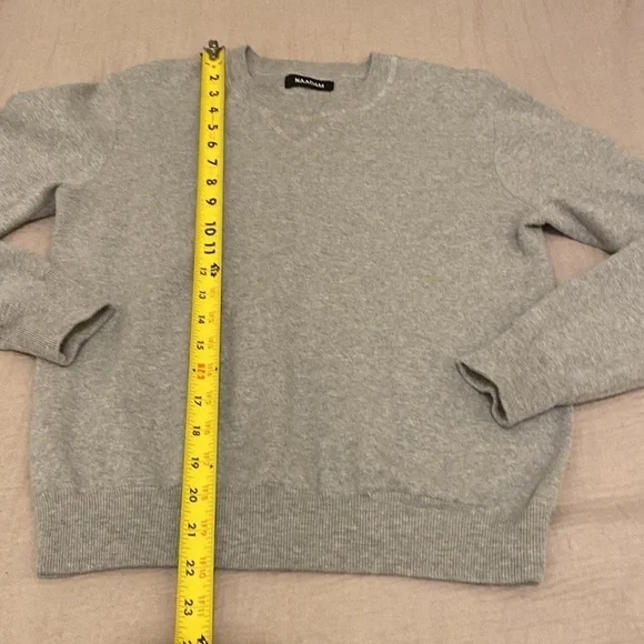 NAADAM GRAY COTTON CREW NECK SWEATER. Size Xs
